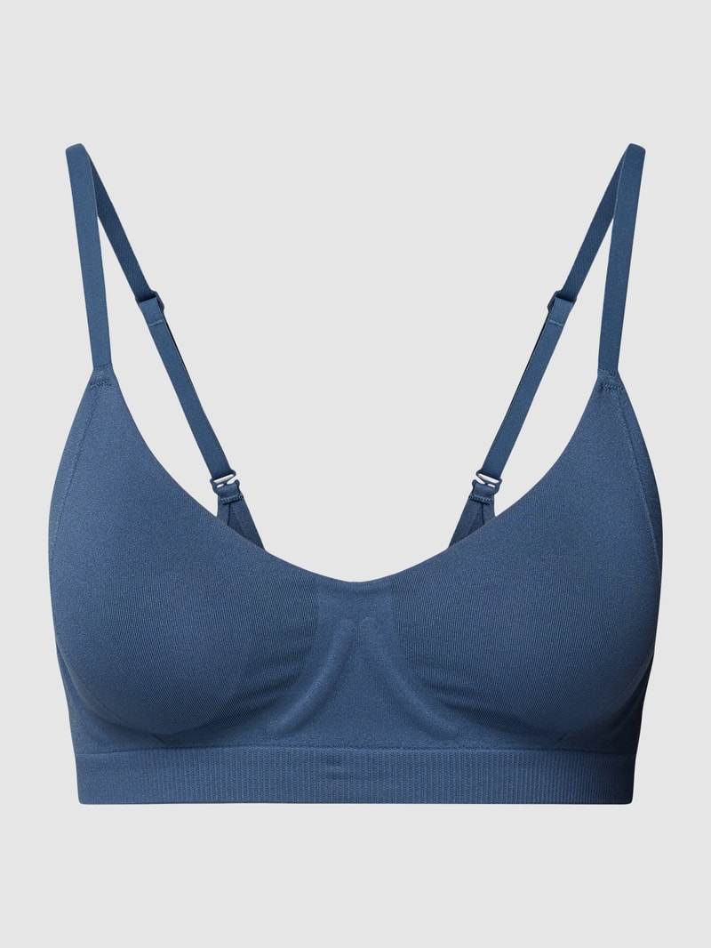Bralette im Ripp-Look in ozean blau