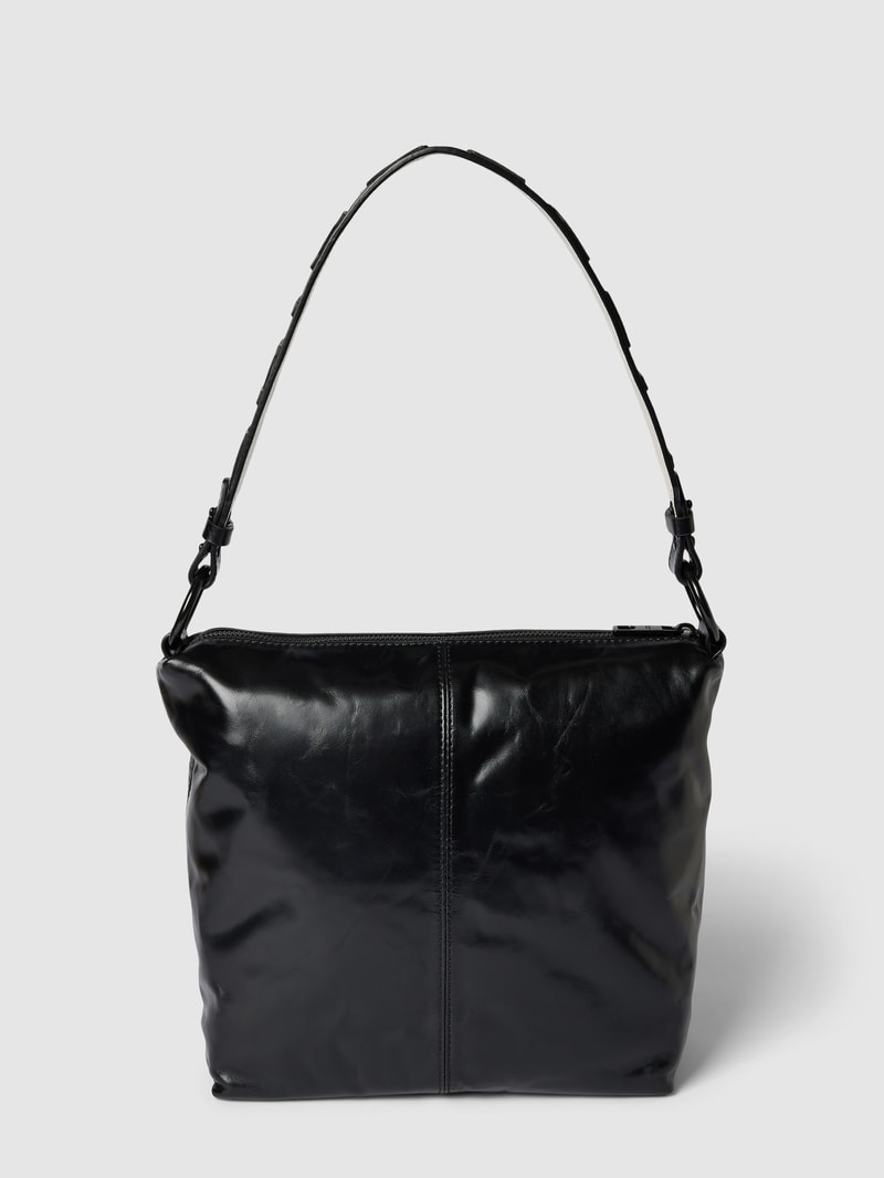 Handtasche mit Label-Detail Modell 'AISSA' in schwarz