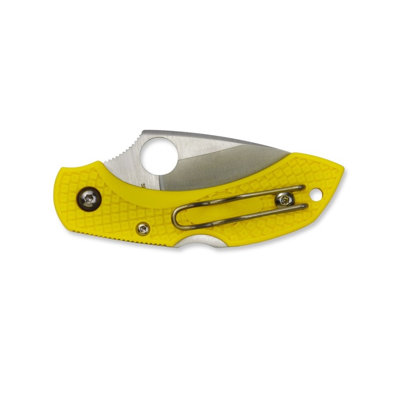 Spyderco Dragonfly Salzgelb, Überlebensmesser, glatte Klinge, Tauchmesser.