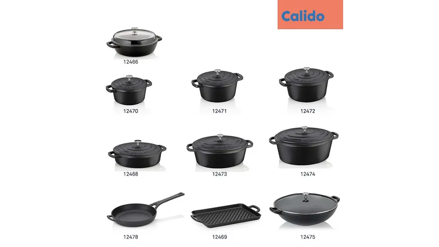 kela Bräter Gusseisen oval Calido 6l schwarz