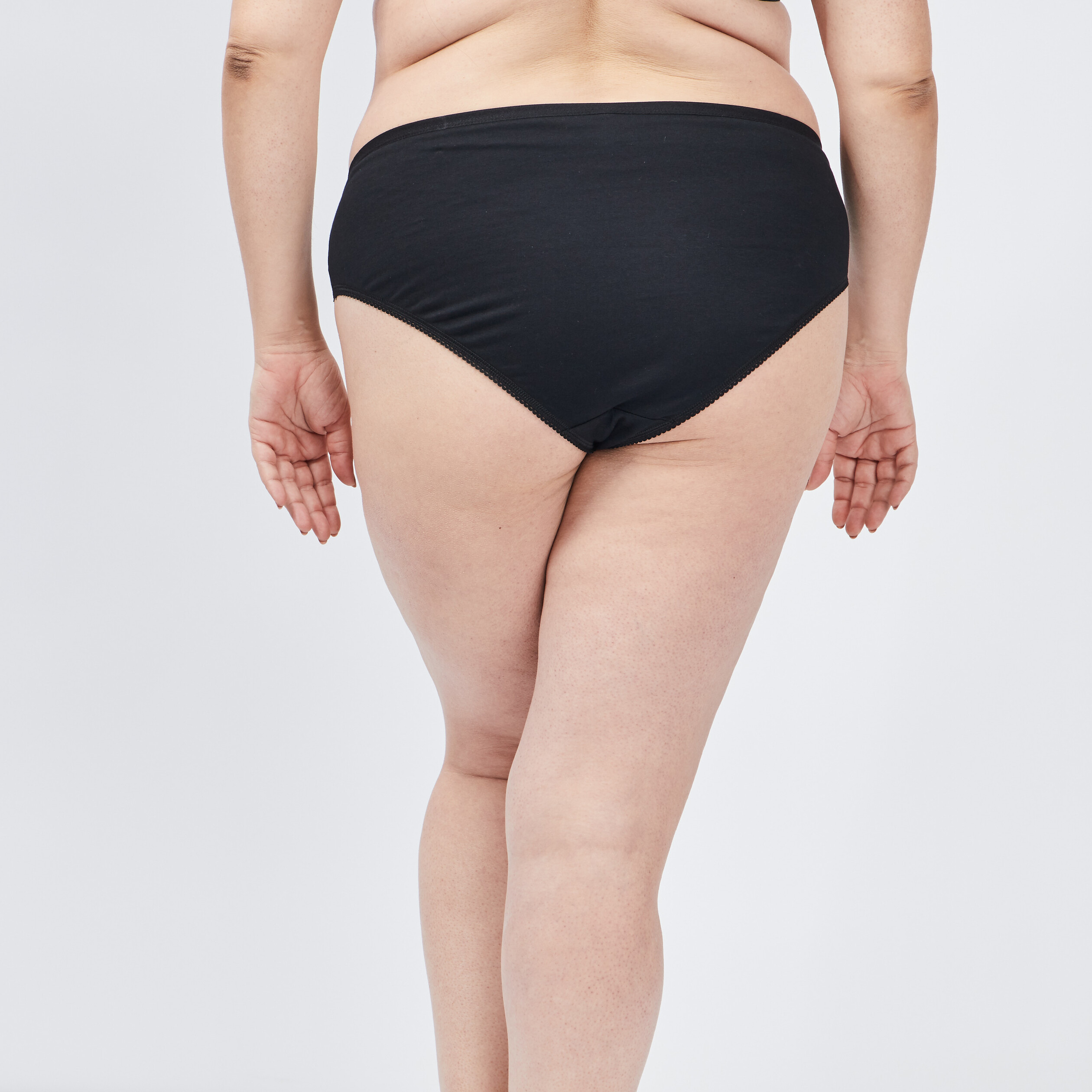 Culotte avec dentelle sur l'avant noir femme grande taille | La Halle