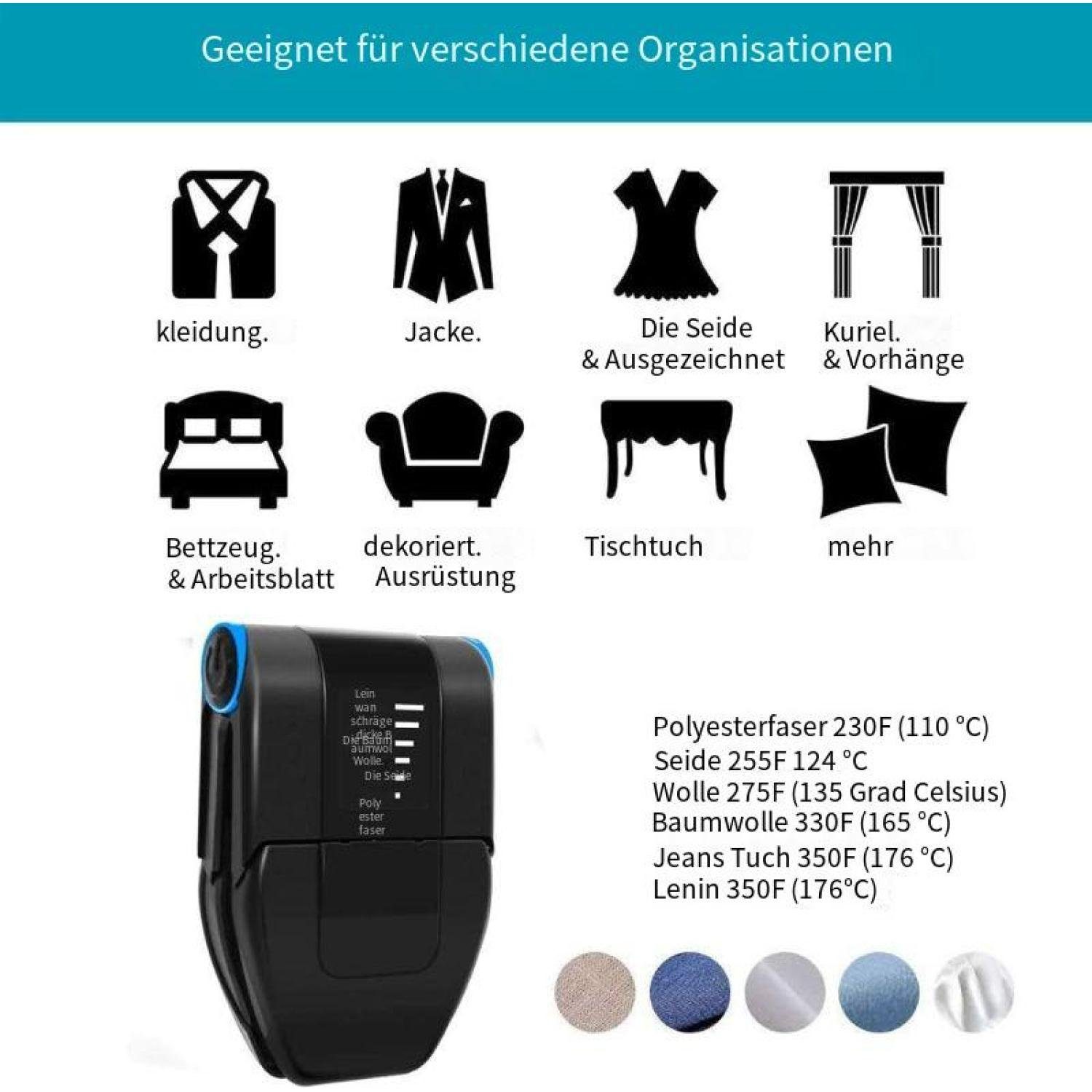 Devenirriche Dampfbügeleisen Reisebügeleisen, Klappbar Dampfbürste Dampfglätter für Zuhause