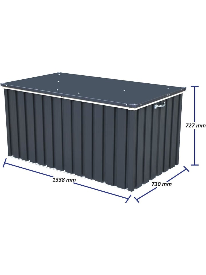 VCM  Metall Garten Gerätebox Kiste Kissenbox 585 L in Anthrazit günstig kaufen onesize