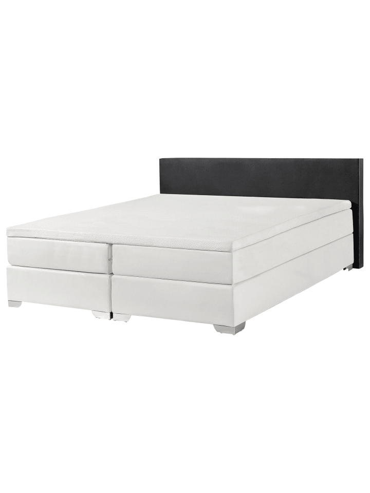 Beliani Doppelbett PRESIDENT in Weiß/Schwarz - (W) 170 x (H) 90 x (L) 210 cm günstig kaufen onesize