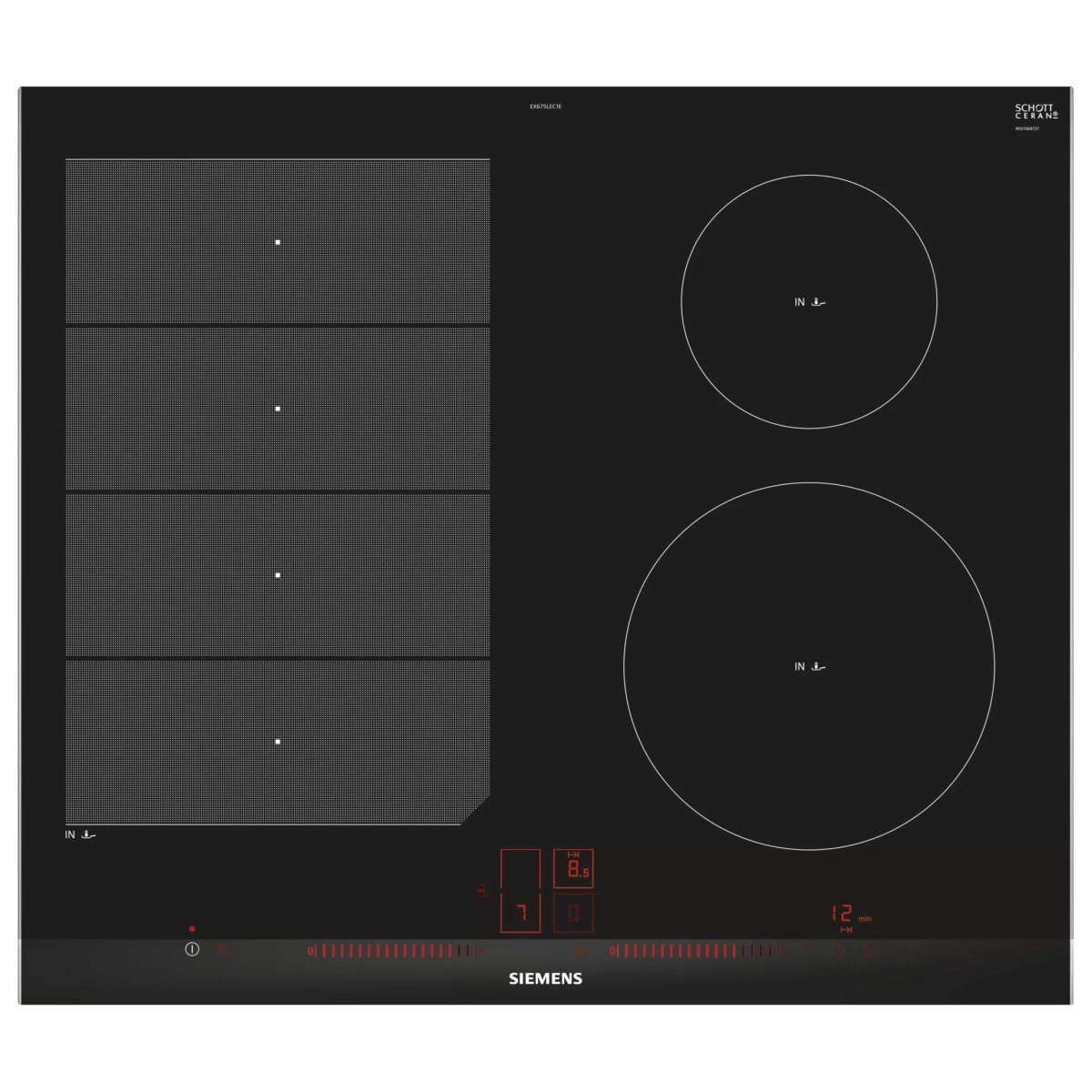 SIEMENS Induktions-Kochfeld iQ700 EX675LEC1E, 60cm Flexinduktion, BratSensor Plus, powerMove Plus, Touch & Slide