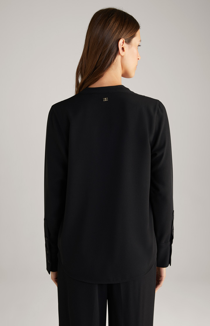 Twill-Bluse in Schwarz