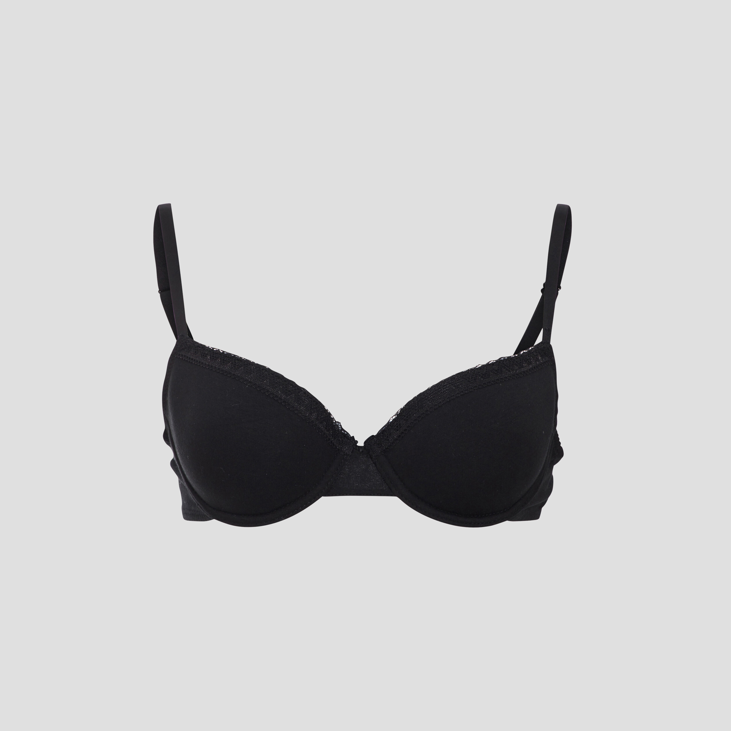 Soutien-gorge corbeille emboitant coton noir femme | La Halle