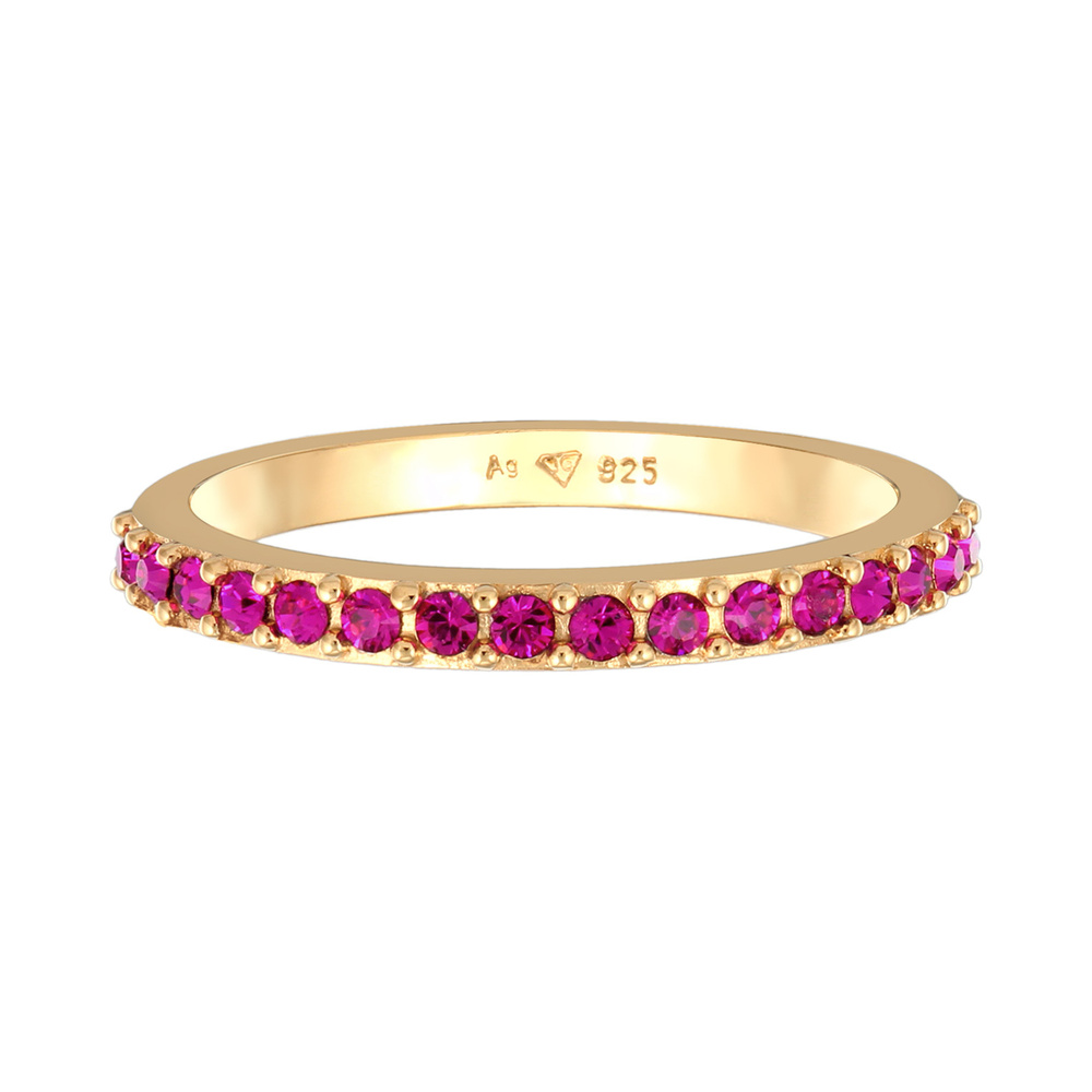 Elli Elli Bague Femmes bande Memoire avec cristaux en argent sterling 925 Bague