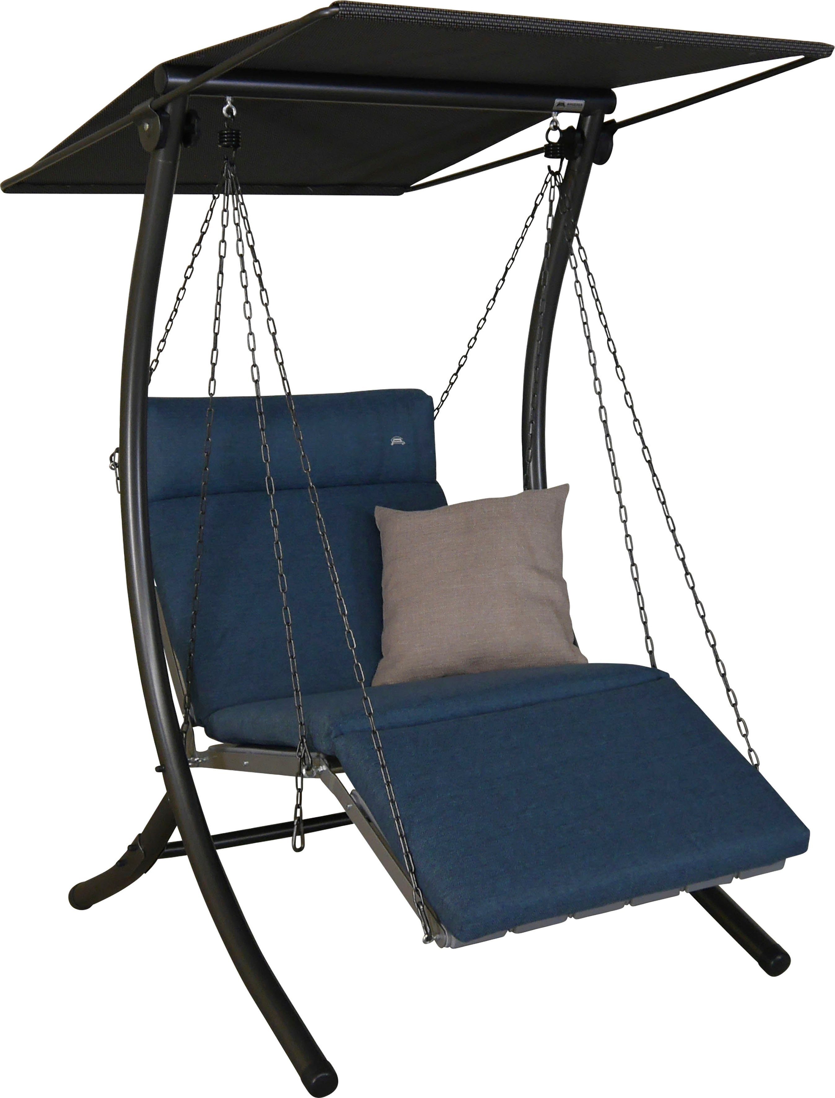 Angerer Freizeitmöbel Hollywoodschaukel Luxus Smart denim, 1-Sitzer, Bettfunktion, BxTxH: 100x145x160 cm