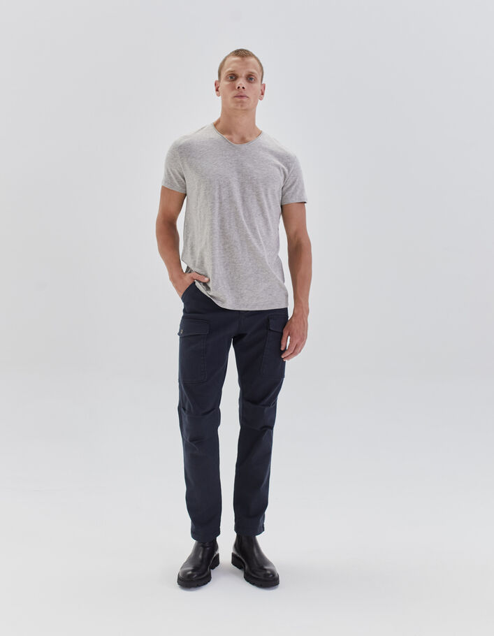 T-shirt L'Essentiel gris col V Homme