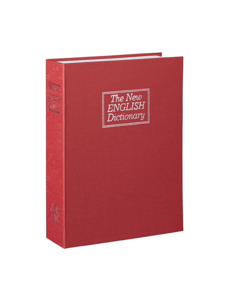 relaxdays Buchtresor in Rot - (B)20 x (H)27 x (T)6,5 cm günstig kaufen onesize