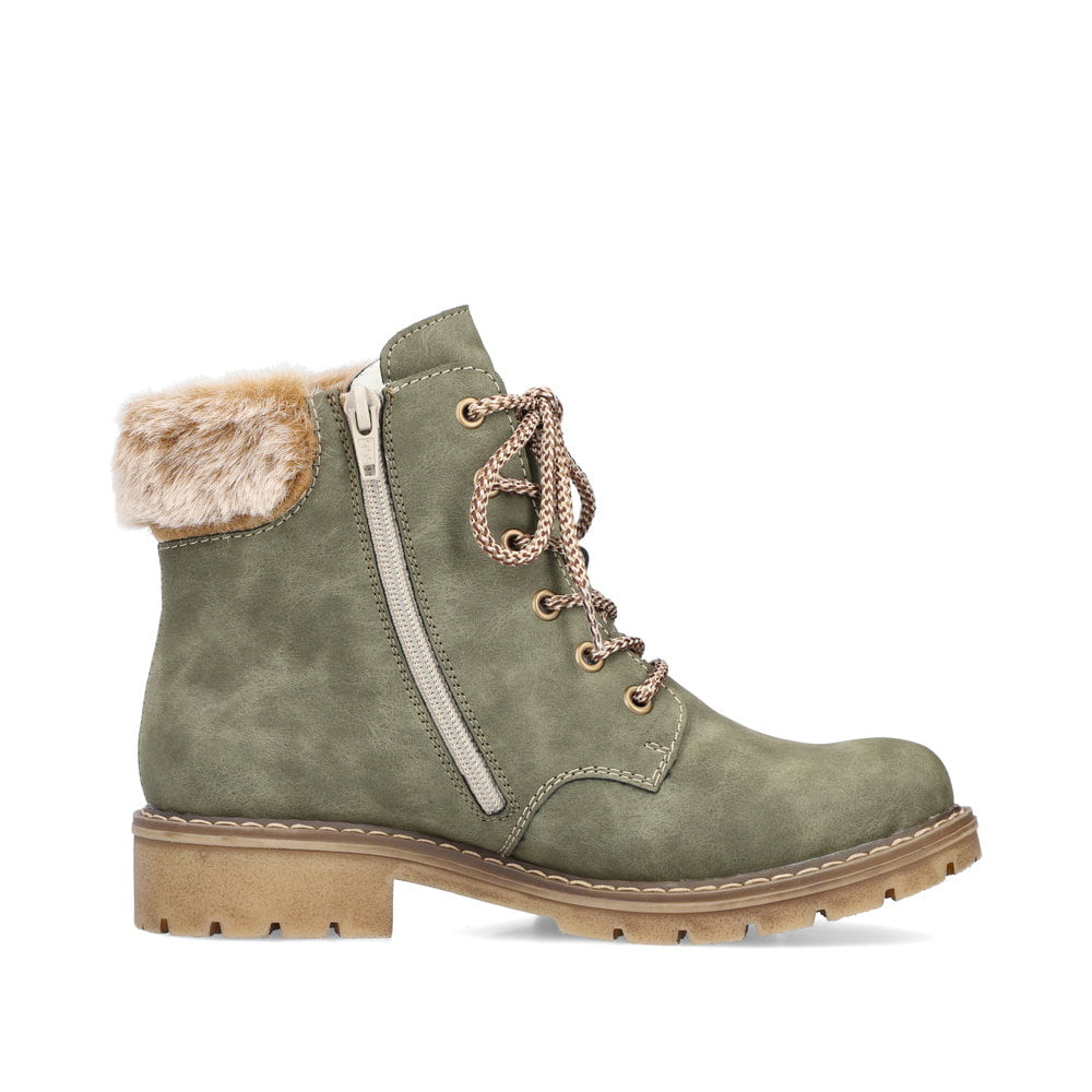 Rieker Damen Schnürstiefel laubgrün