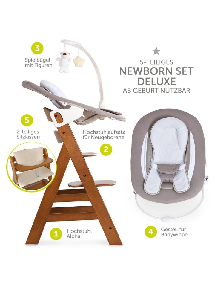 Hauck Alpha Plus Walnut Newborn Set Deluxe - 4-tlg. in braun,beige günstig kaufen onesize