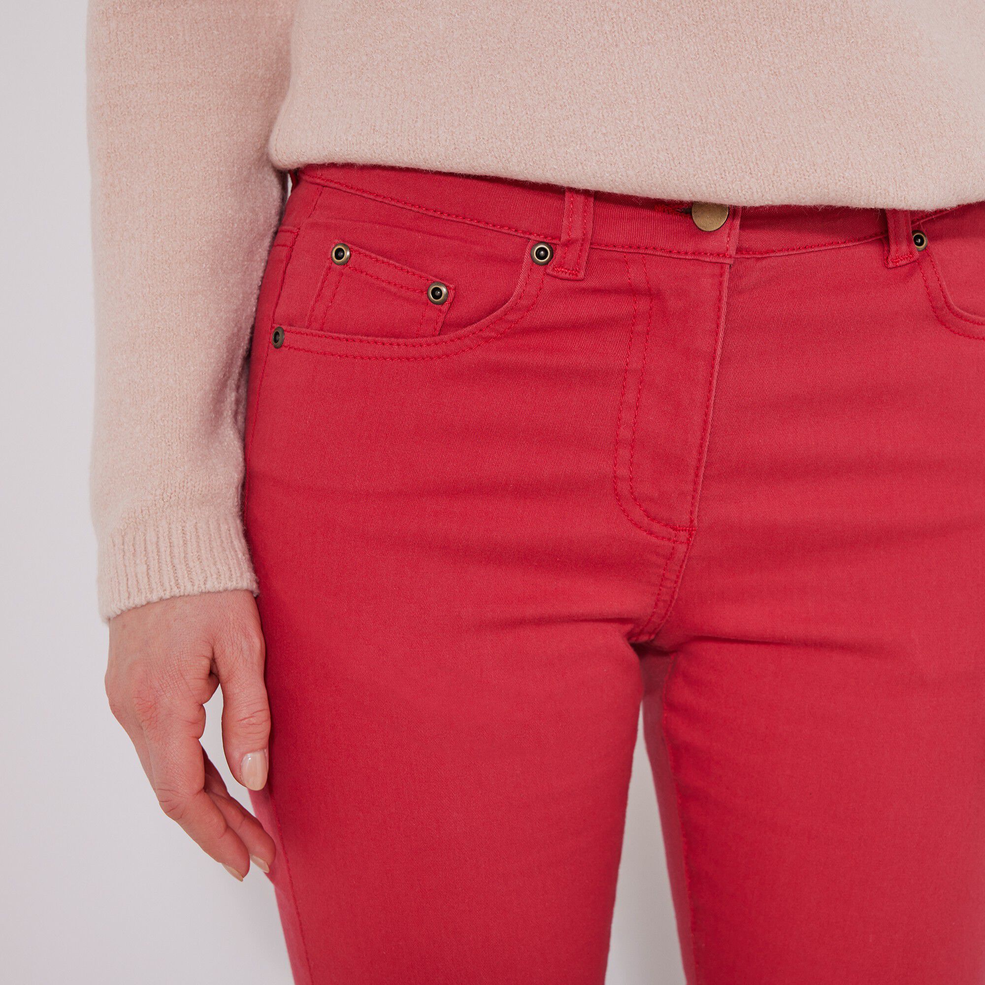 Pantalon 7/8ème fuselé stretch uni