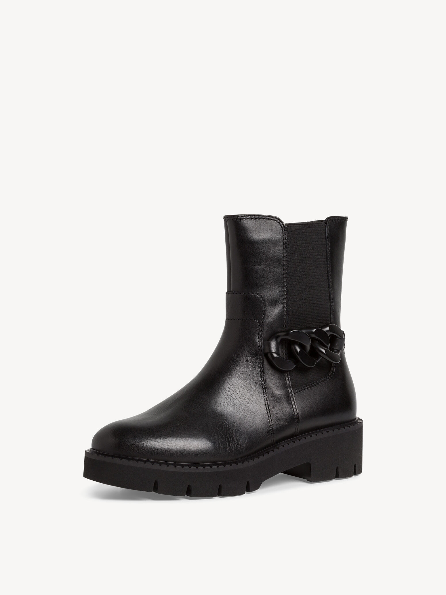 Bottine Chelsea en cuir - noir
