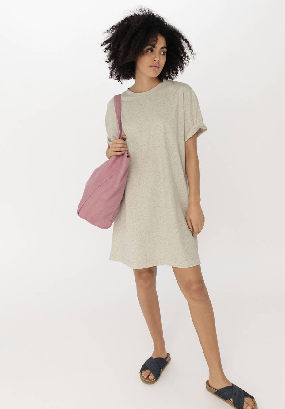 T-Shirt Kleid aus Bio-Baumwolle mit Hanf