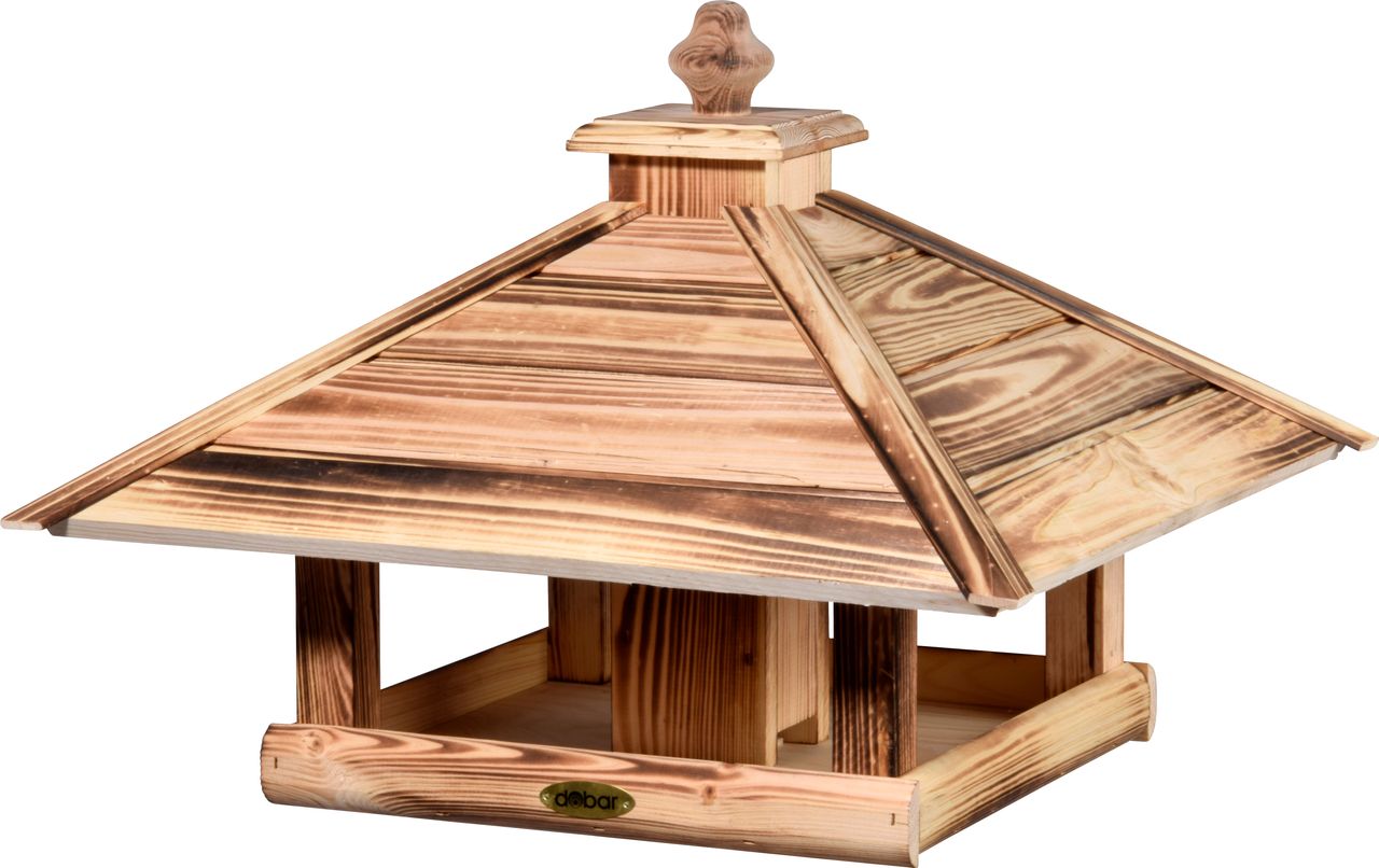 dobar Vogelhaus quadratisch zum Aufstellen, geflammt