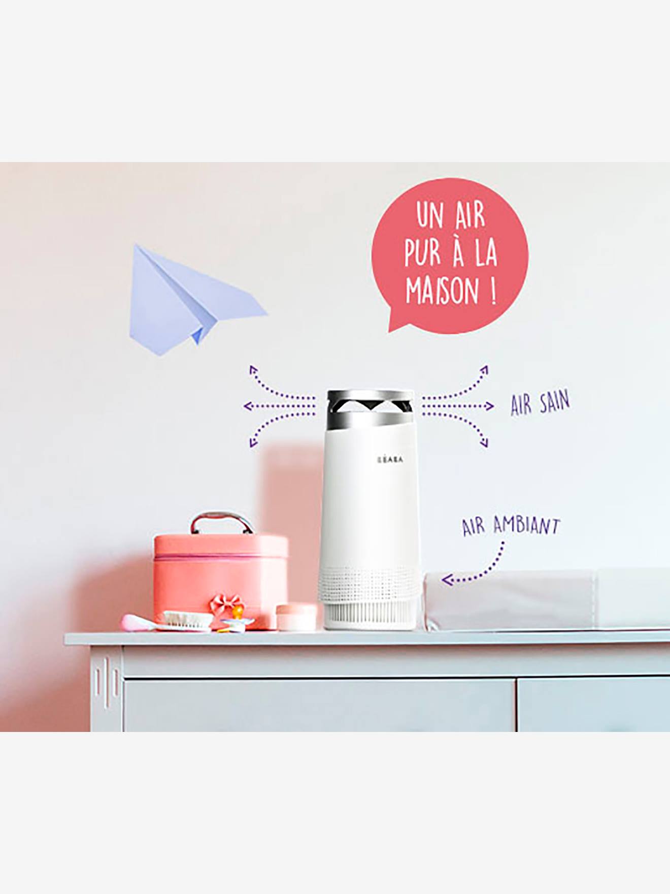 Purificateur d'air BEABA blanc/gris