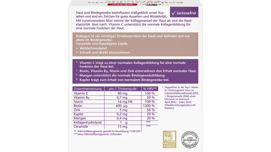 Doppelherz Kollagen + Biotin + Ceramide 10 Trinkampullen