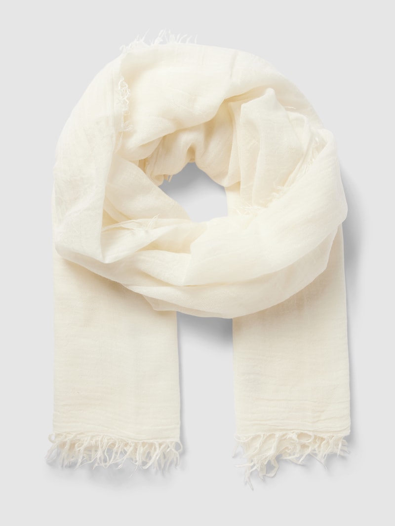 Schal mit Label-Stitching in offwhite