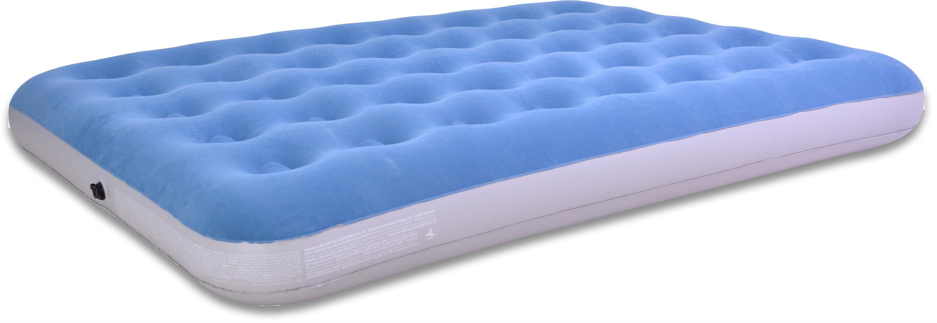 Avenli Luftbett Avenli aufblasbares Luftbett / Campingmatratze blau 191x137x22 cm, (Luftmatratze für 2 Personen), Gästebett mit beflockter Oberfläche
