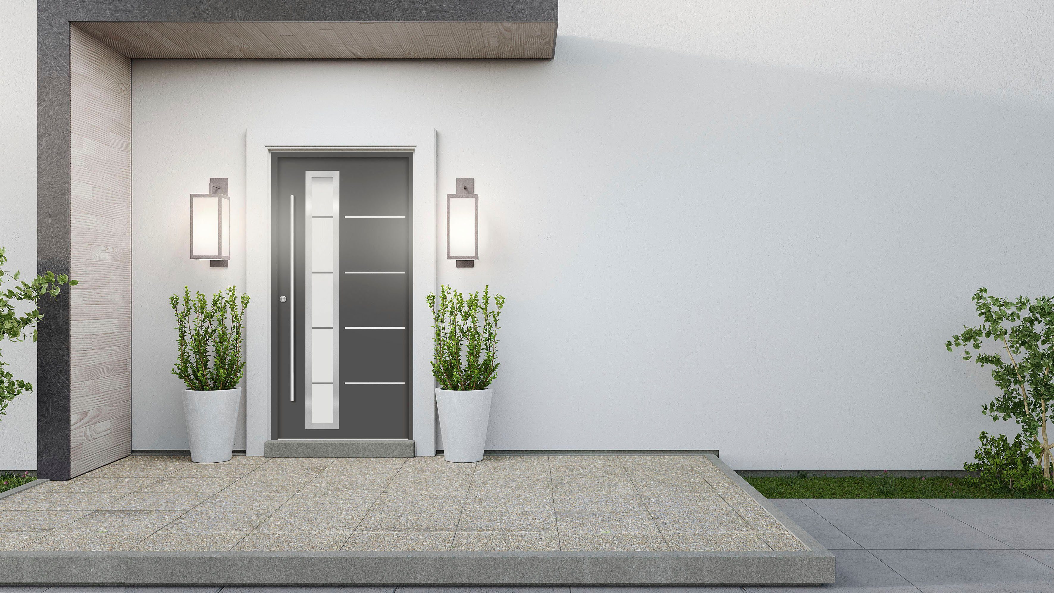 SplenDoor Haustür SPLIT Prime (Set), sehr gut wärmegedämmt und Stabil, mit 3-fach Verglasung, mit Türrahmen