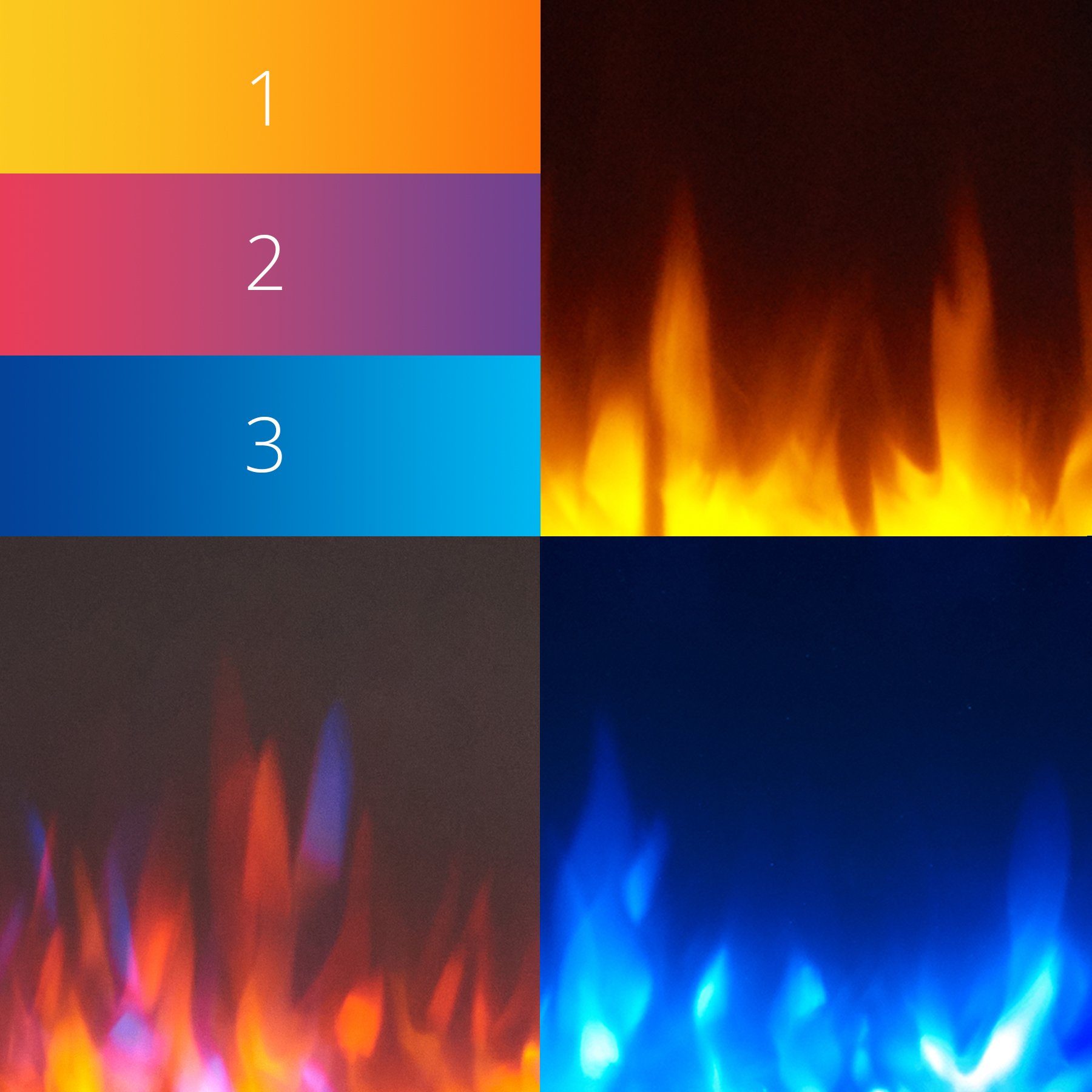 RICHEN Elektrokamin Hestia, Wandkamin mit Heizung 2000W, 3D-Flammeneffekt, LED-Beleuchtung, Fernbedienung, Timer, Thermostat