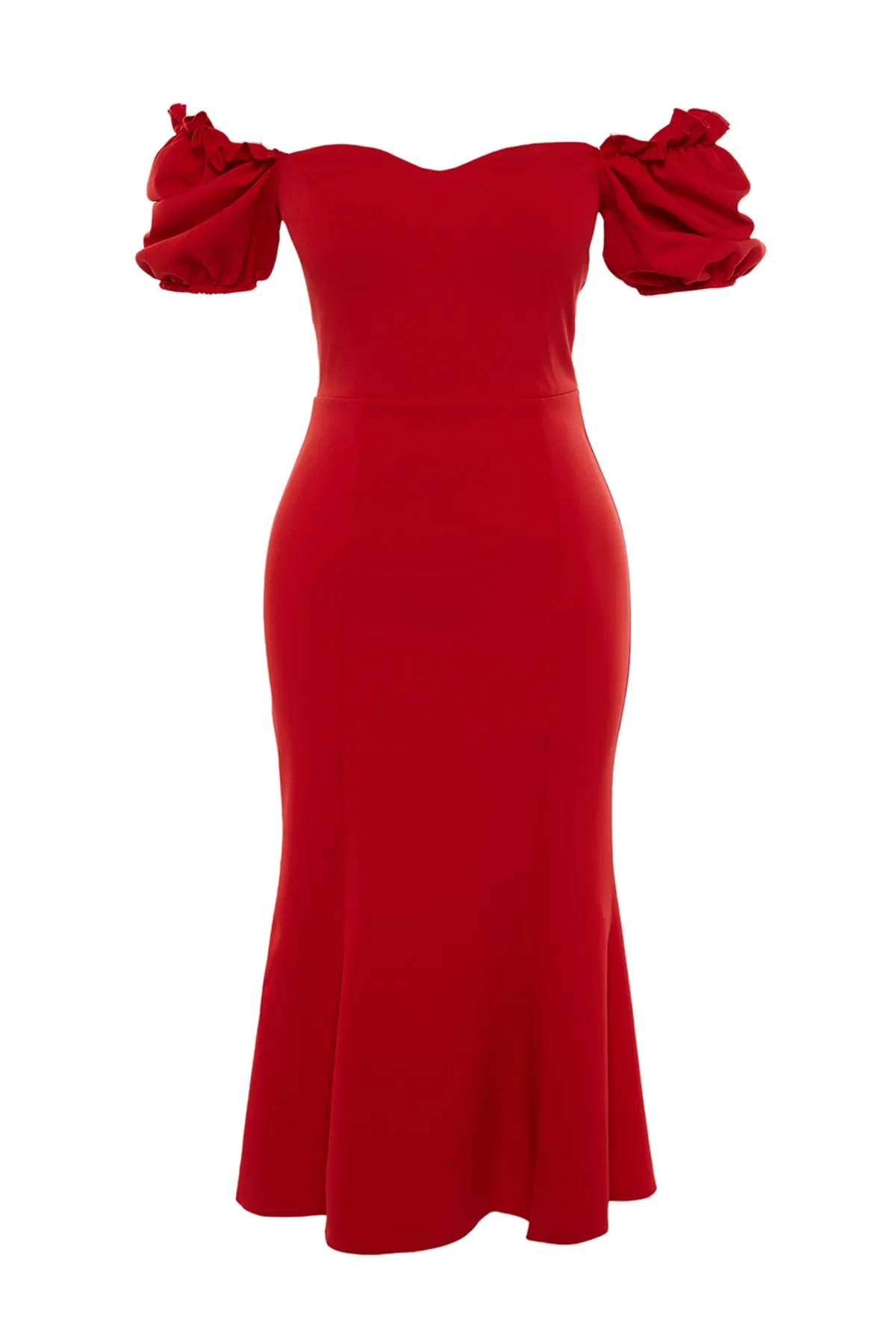 Trendyol Collection  Rot gefüttertes, gewebtes, elegantes Abendkleid TPRSS21EL0053