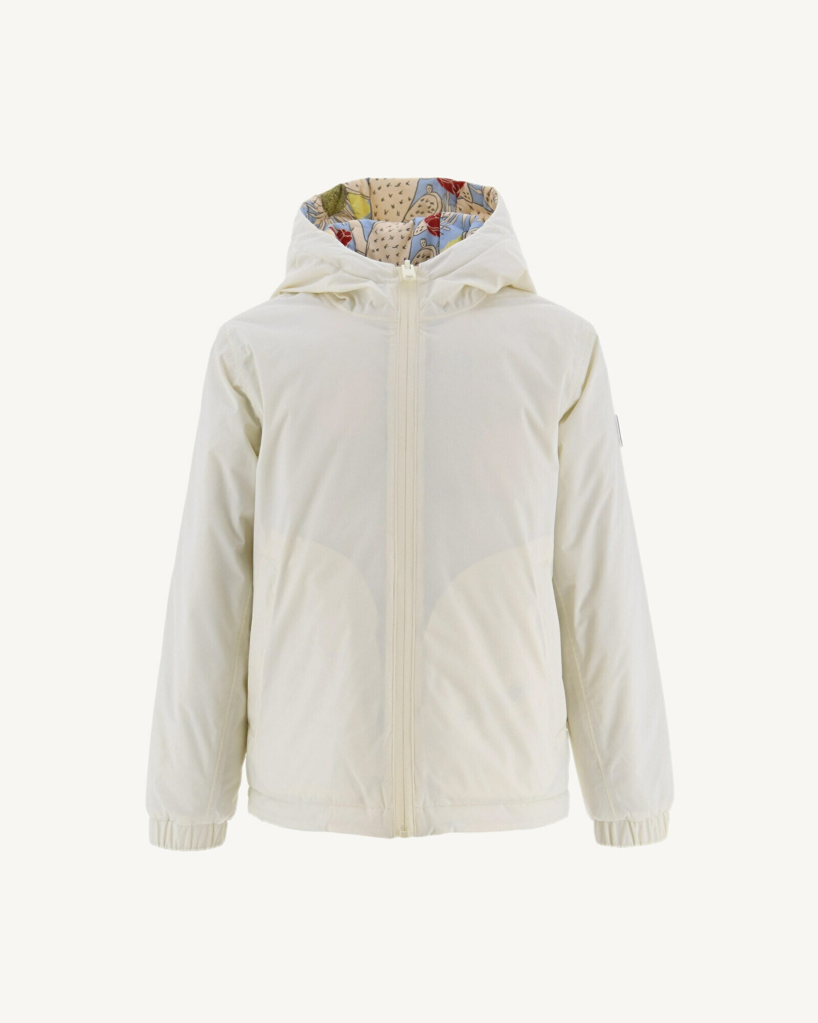 Doudoune Ultralight réversible à capuche Ecru/Bohemian bleu enfant Ros
