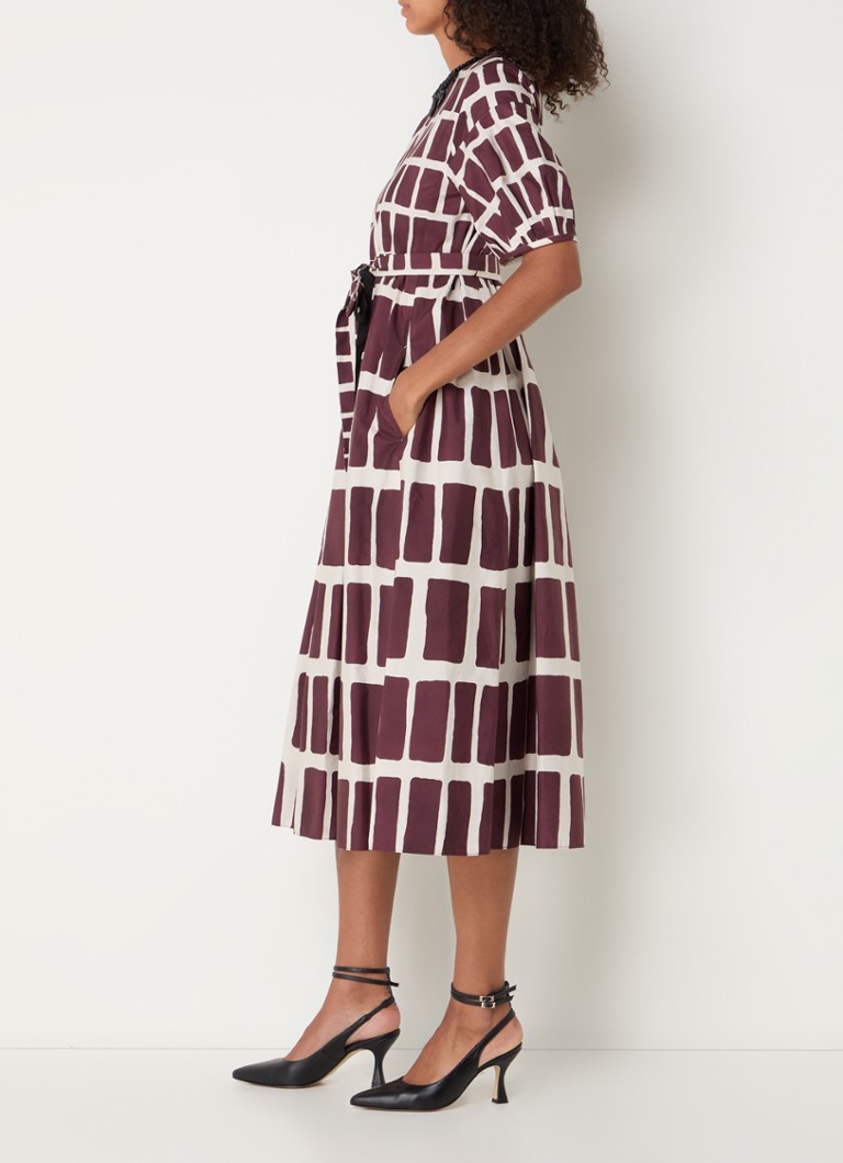Abito midi Nerina di MaxMara con motivo a quadri e tasche laterali.