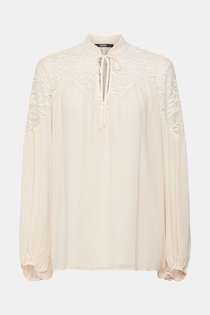Chiffon-Bluse mit Spitze