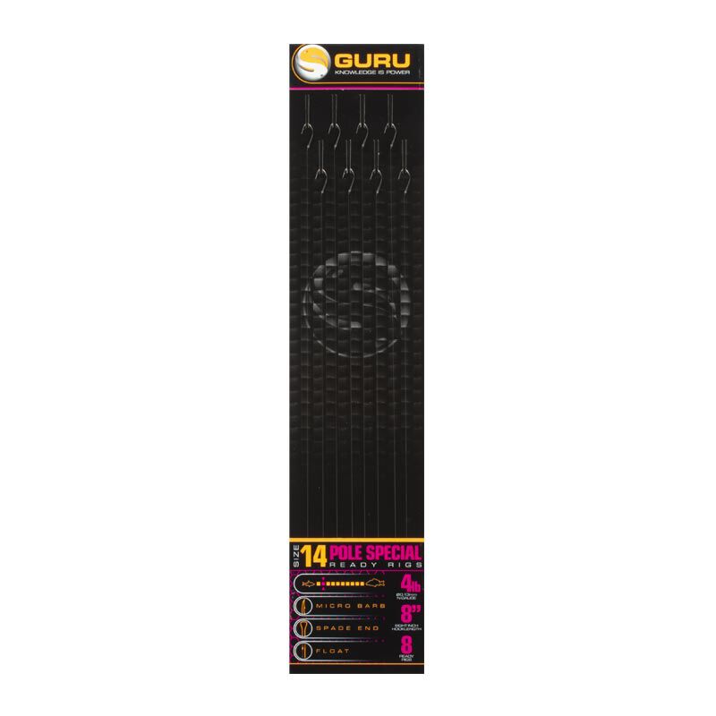 Guru Pole Special Rigs 20 cm (x8) vnaprej vezani kavlji za palice