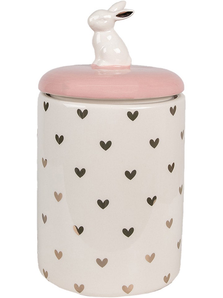 Clayre & Eef Vorratsbehälter in Creme/ Rosa - (H)23 x Ø 12 cm günstig kaufen onesize