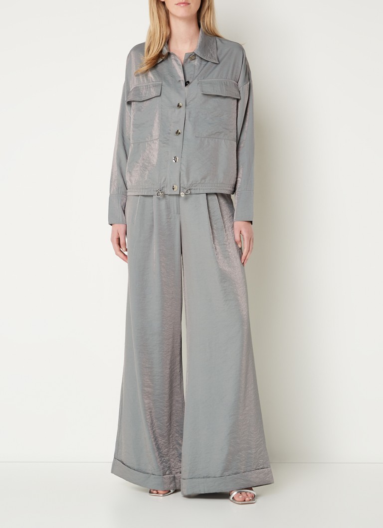 Pantaloni palazzo cu talie înaltă și croială largă, cu buzunare laterale, de la Aaiko Frederique.