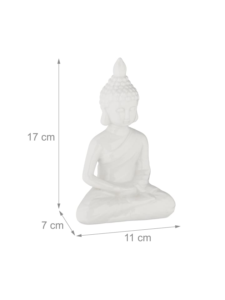 relaxdays Buddha-Figur in Weiß - (H)17 cm günstig kaufen onesize