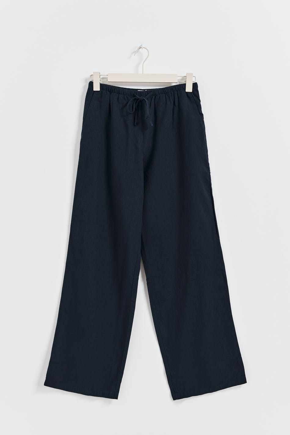 Petite linen blend trousers