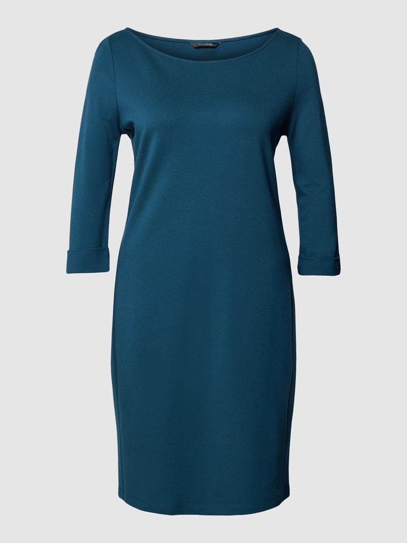 Minikleid mit 3/4-Arm und Rundhalsausschnitt in petrol