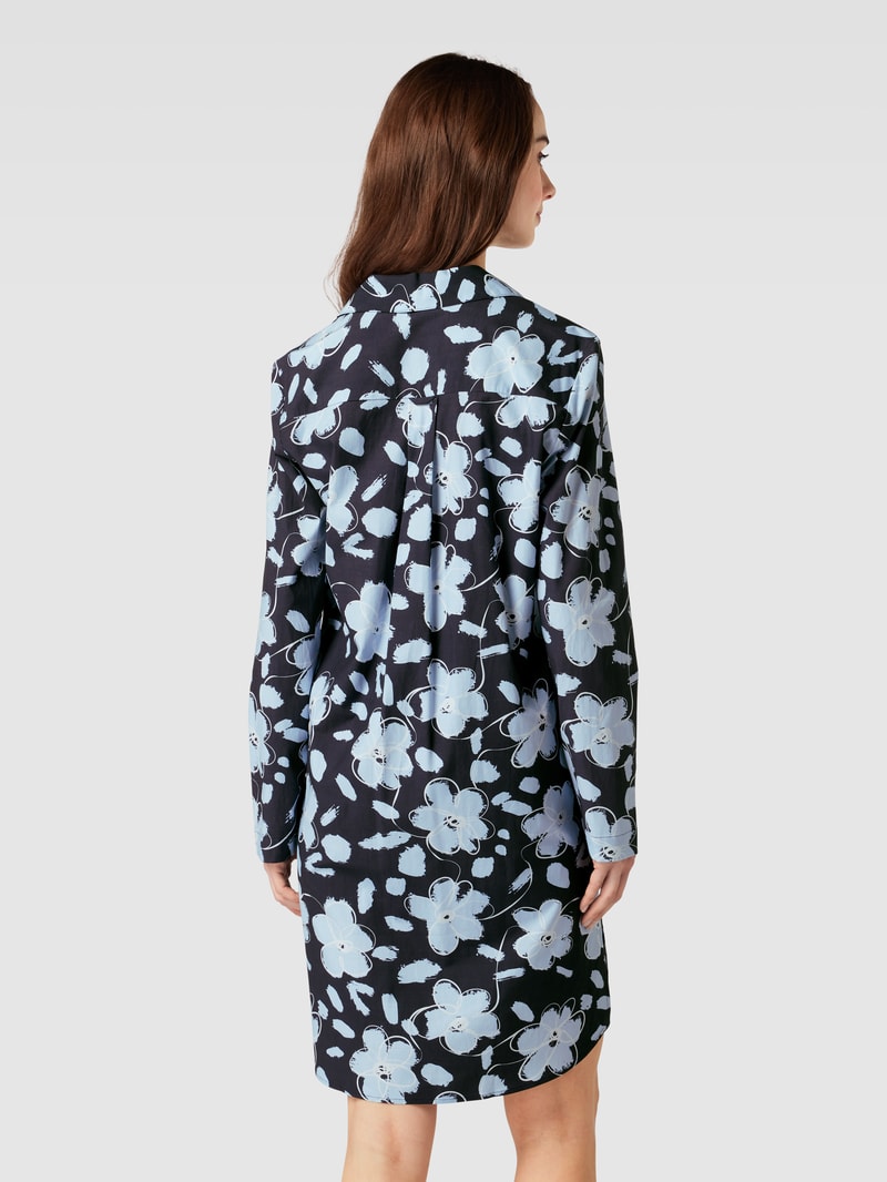 Nachthemd mit floralem Muster Modell 'Woven' in bleu
