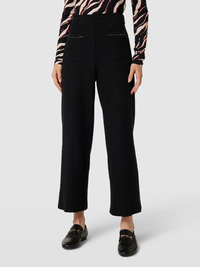 Culotte aus Tweed mit Zierbesatz Modell 'CAMERON' in schwarz
