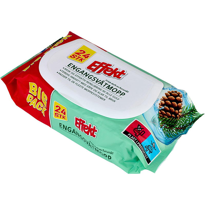 Effekt Engangsmopp 24-pk m/furunålsduft Effekt