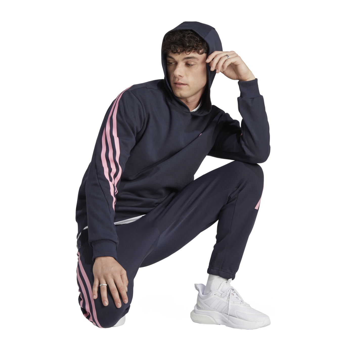 adidas Fleece Hoody Blau Rosa