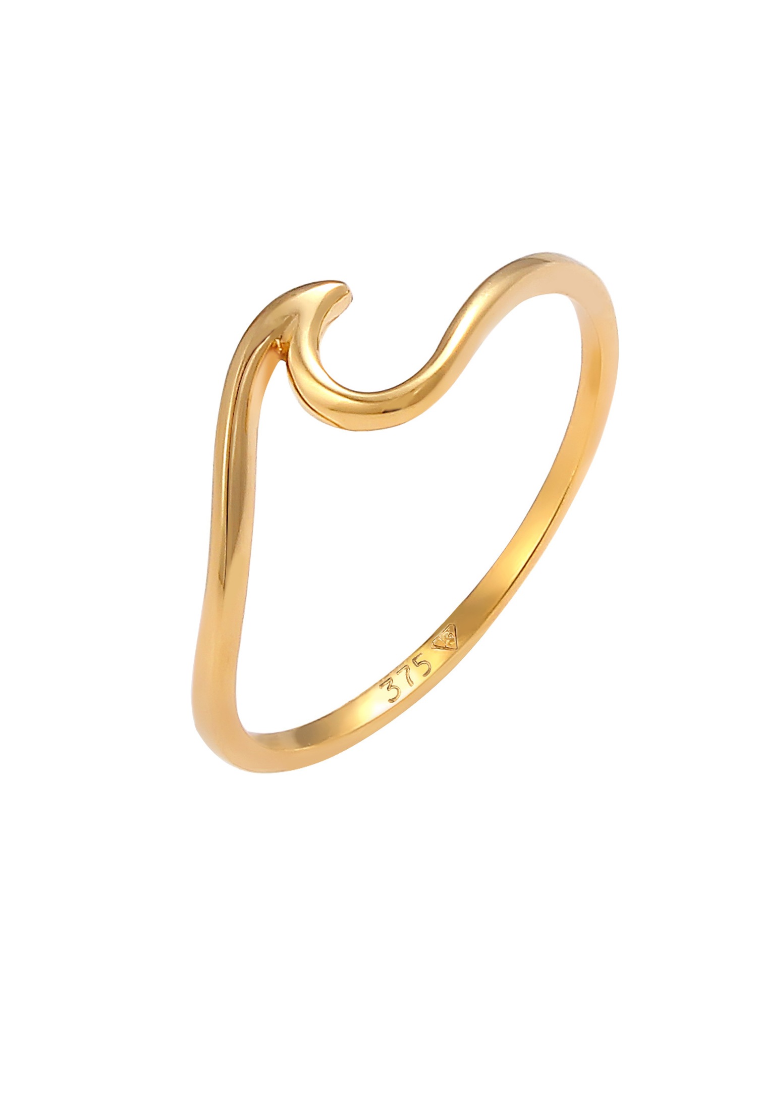 Elli PREMIUM Ring Wellen Wave Strand Maritim 375 Gelbgold