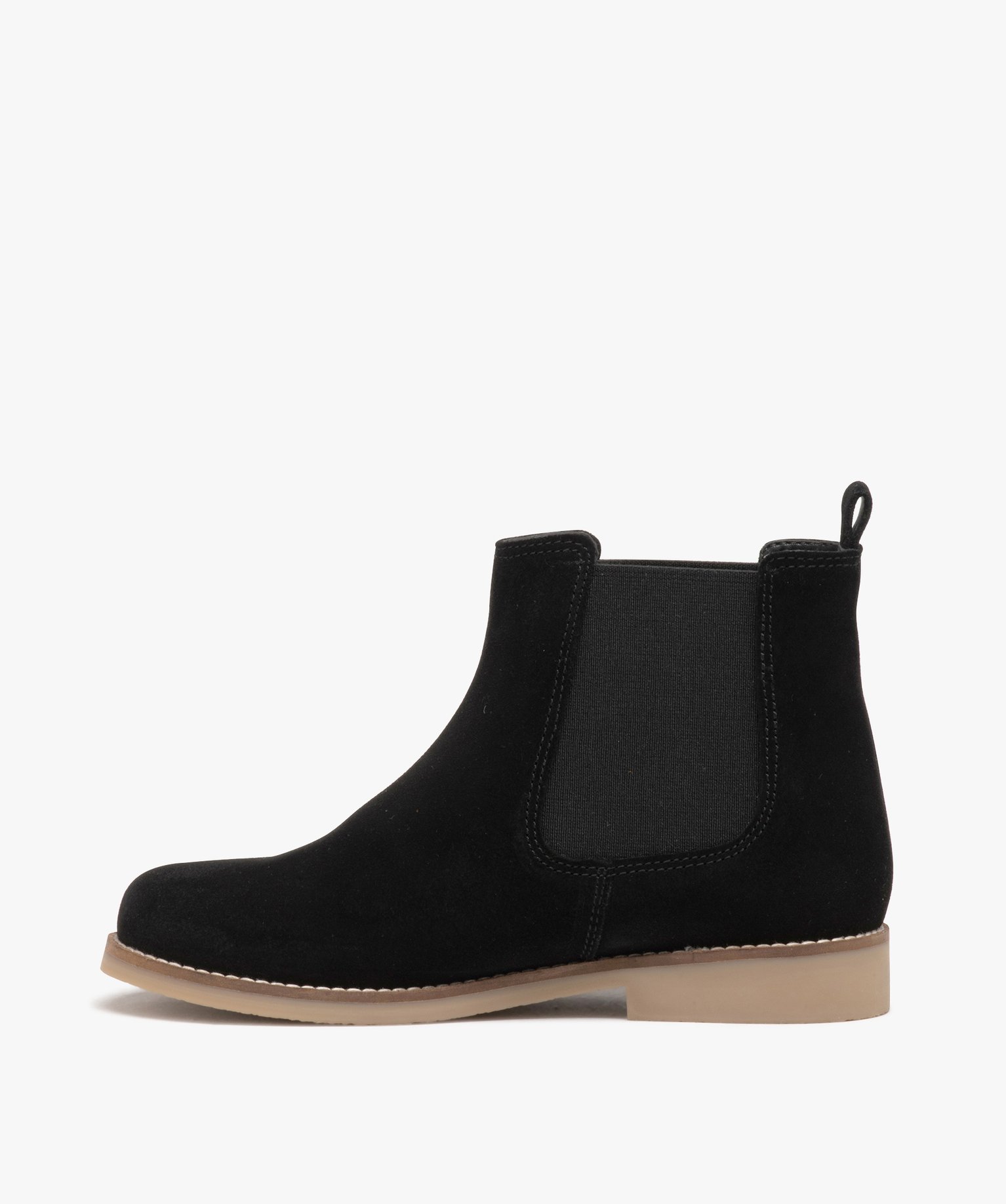 Boots fille unies en suédine style Chelsea noir | GEMO