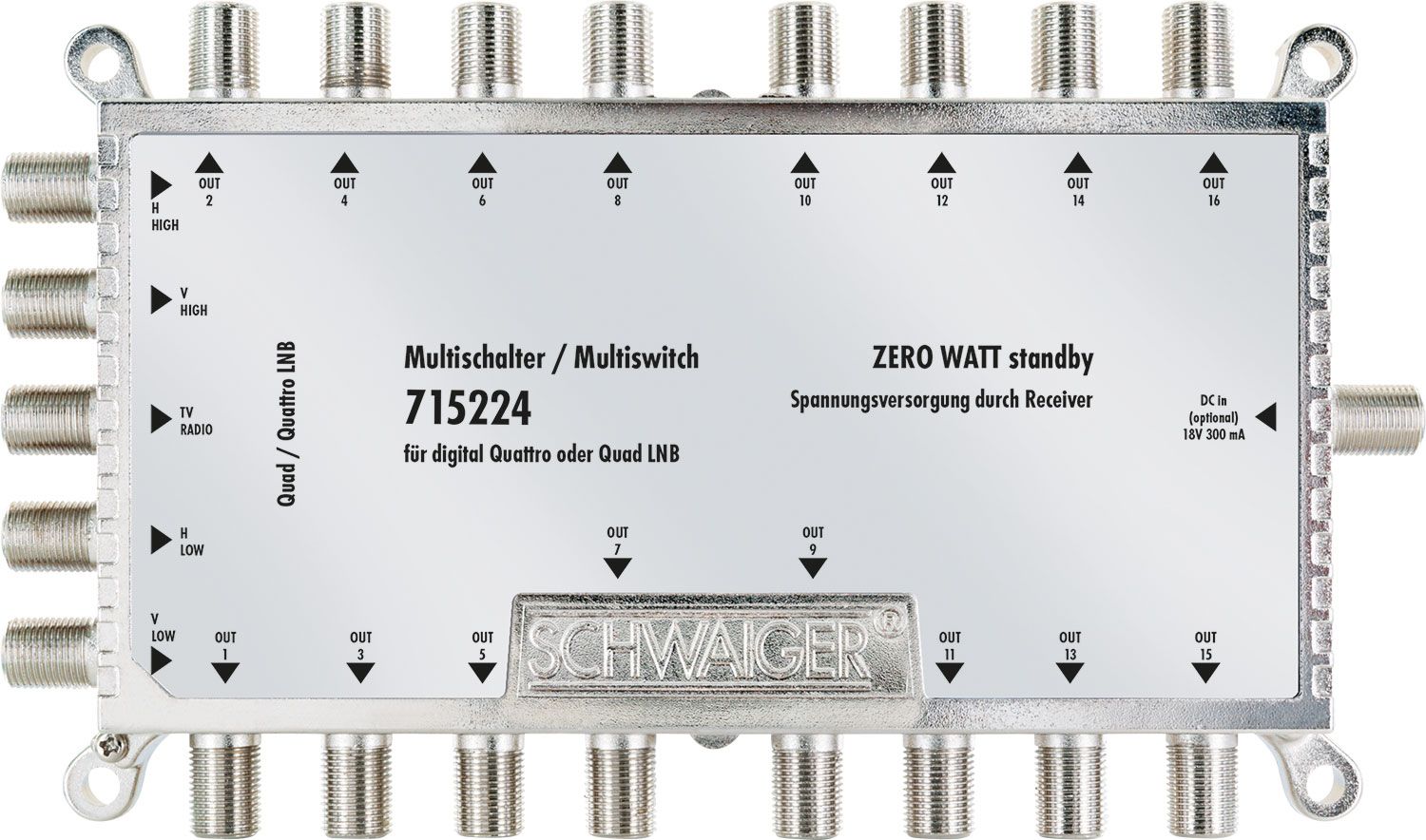 Schwaiger 715224 16 Eingänge steckernetzgerät Sat-Multischalter