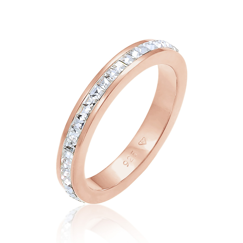 Elli PREMIUM Elli PREMIUM Bague Femme Élegante et Simple avec des Cristaux en Argent Sterling  Bague