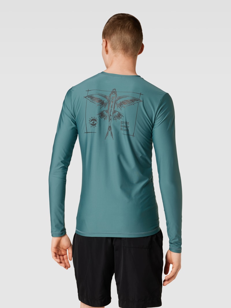 Badeshirt mit Motiv-Print Modell 'CAMORRO' in petrol