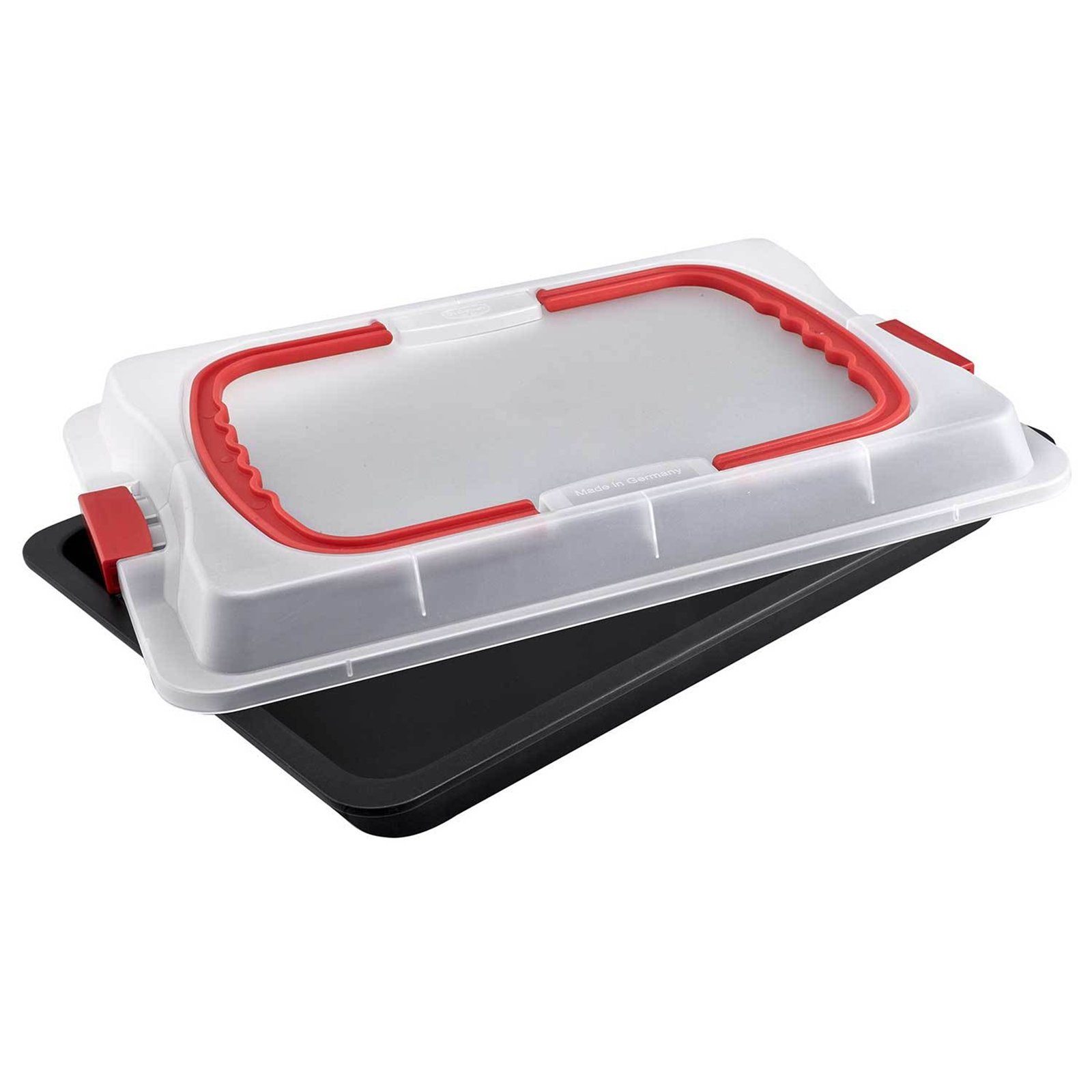 Dr. Oetker Backblech Backblech mit Transporthaube Bake Go, Stahlblech, (Set, 2-St)