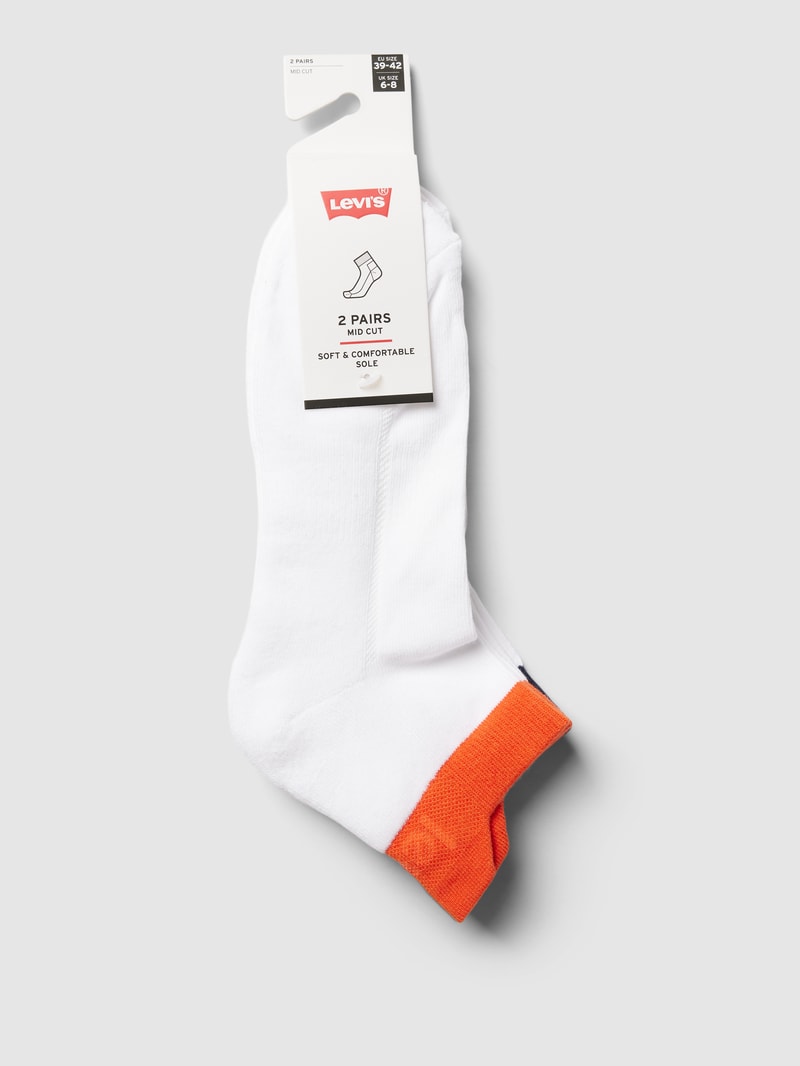 Socken mit Kontrastbesatz im 2er-Pack in weiß