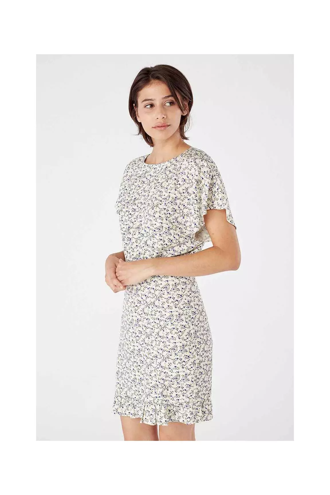 Naf Naf Robes Mi Longues Femme couleur beige