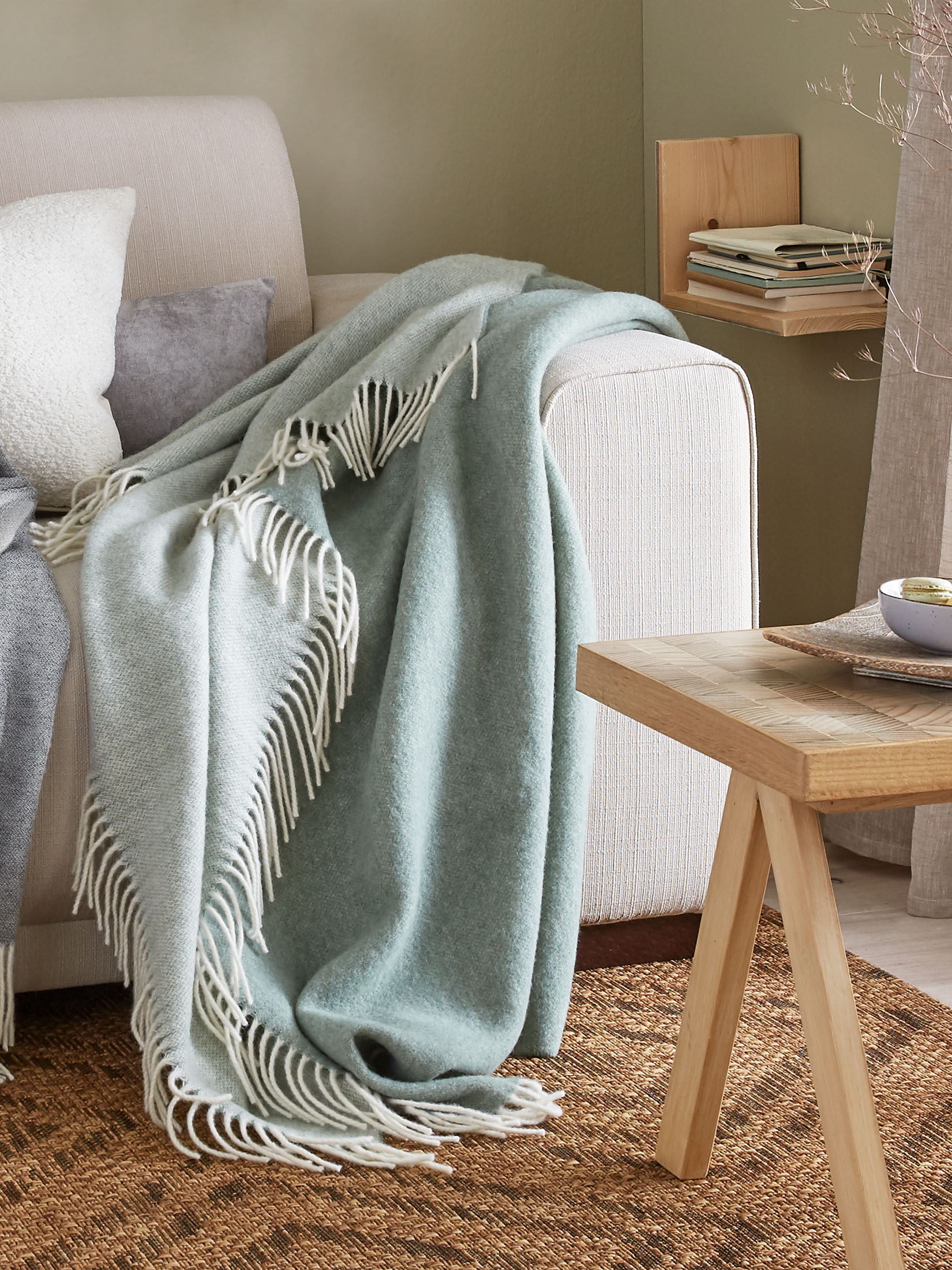 Runa Wolldecke, Offwhite/Mint